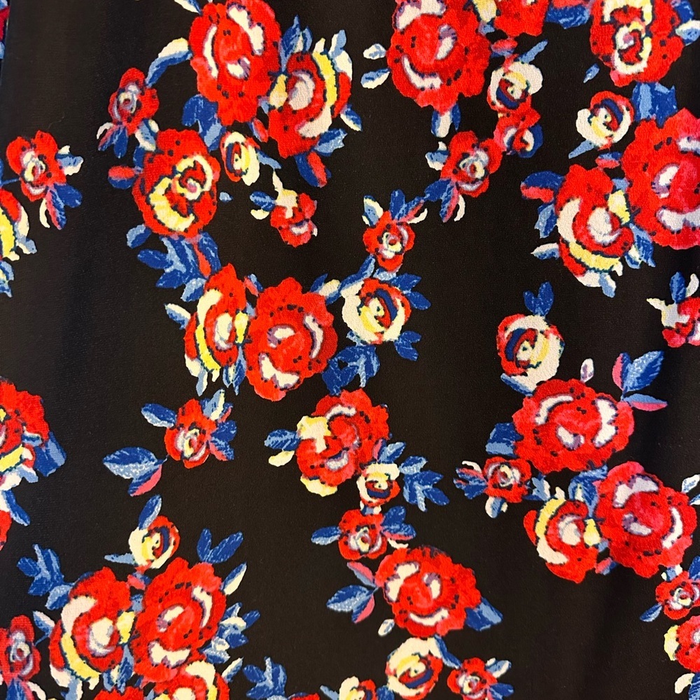Ladies Ellen Tracy 2 pack blouse size XL floral print and black shirt sleeve - Picture 6 of 13